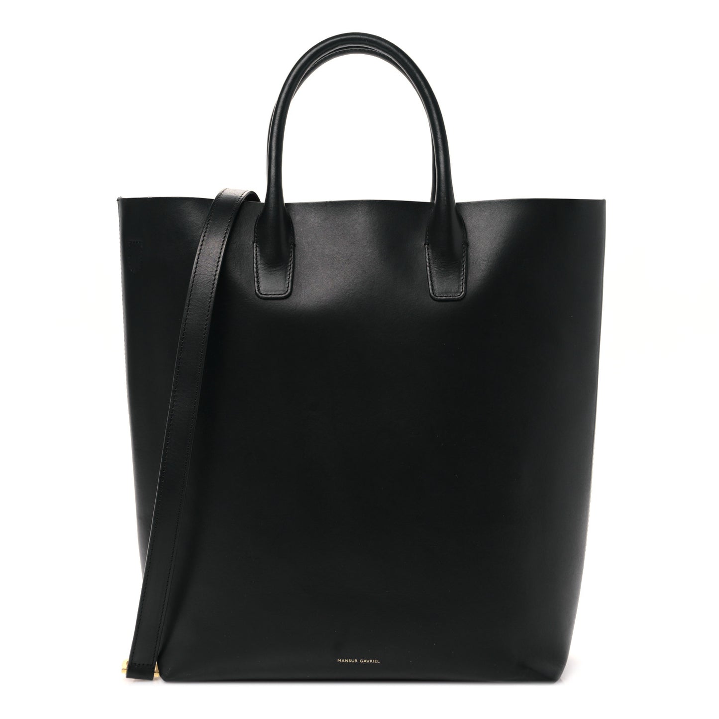 Calfskin North South Tote Black Flamma