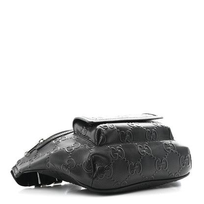 Gucci Calfskin GG Tennis Embossed Pocket Belt Bag Black 4 of 10