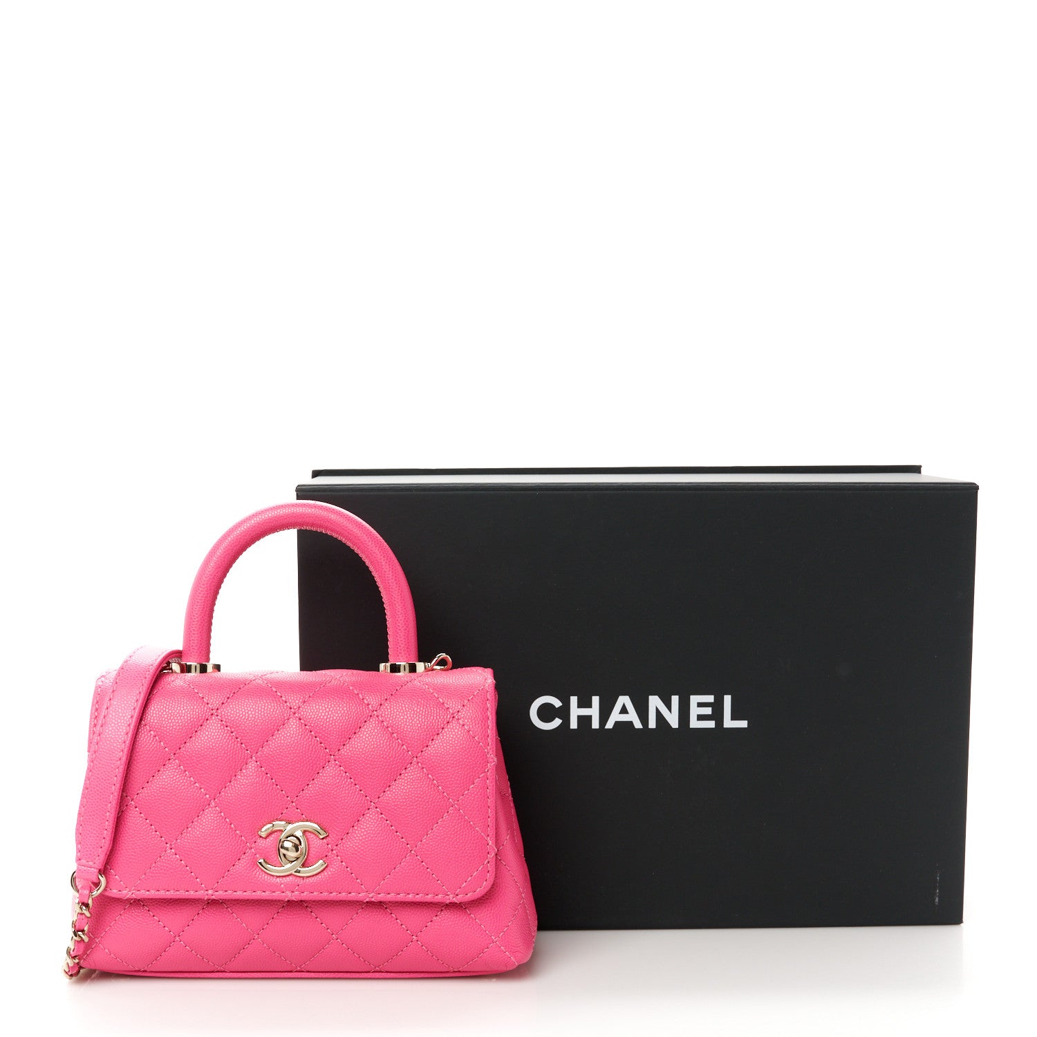 Chanel Caviar Quilted Extra Mini Coco Handle Flap Rose 12 of 12