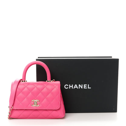 Chanel Caviar Quilted Extra Mini Coco Handle Flap Rose 12 of 12