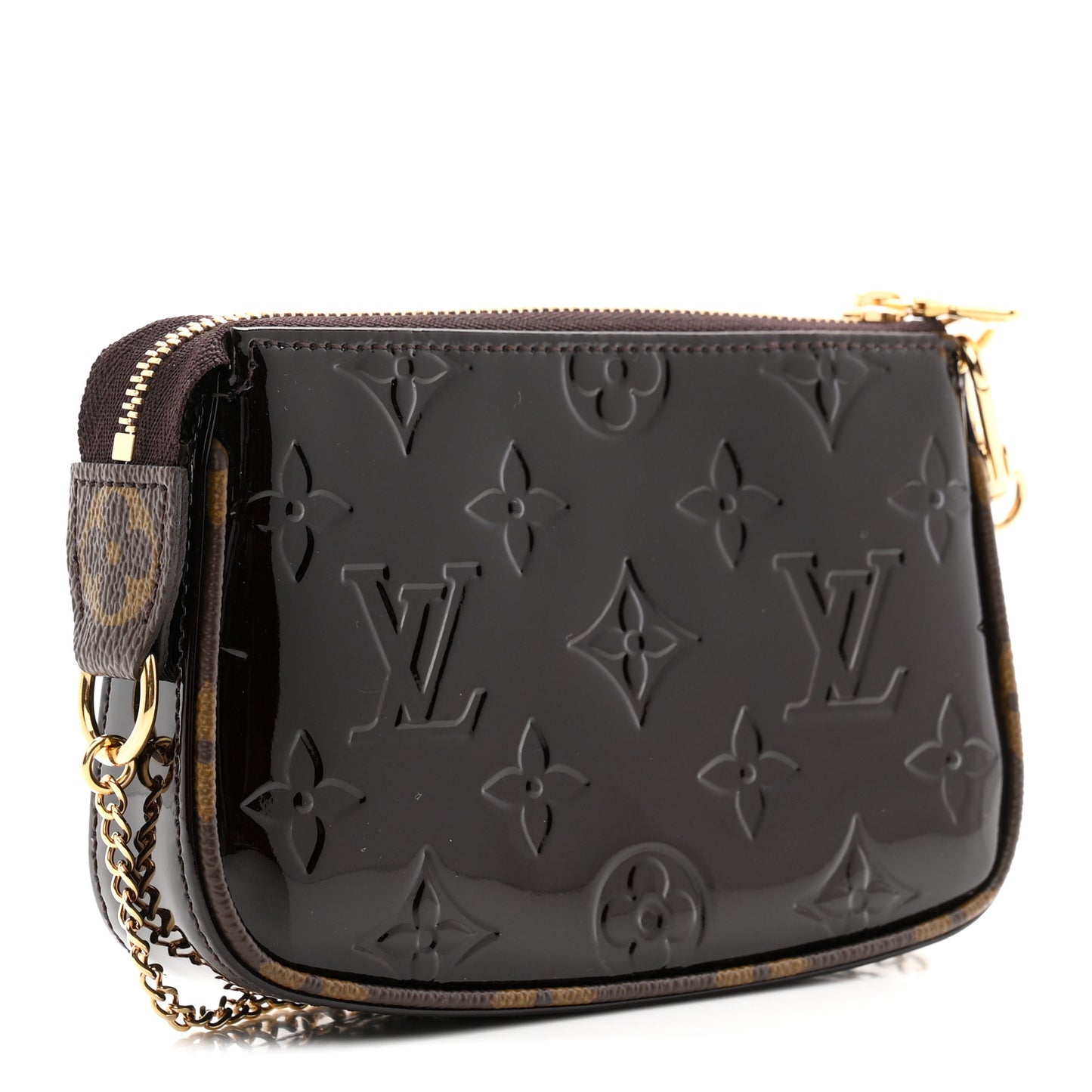 Vernis Monogram Mini Pochette Accessories Amarante