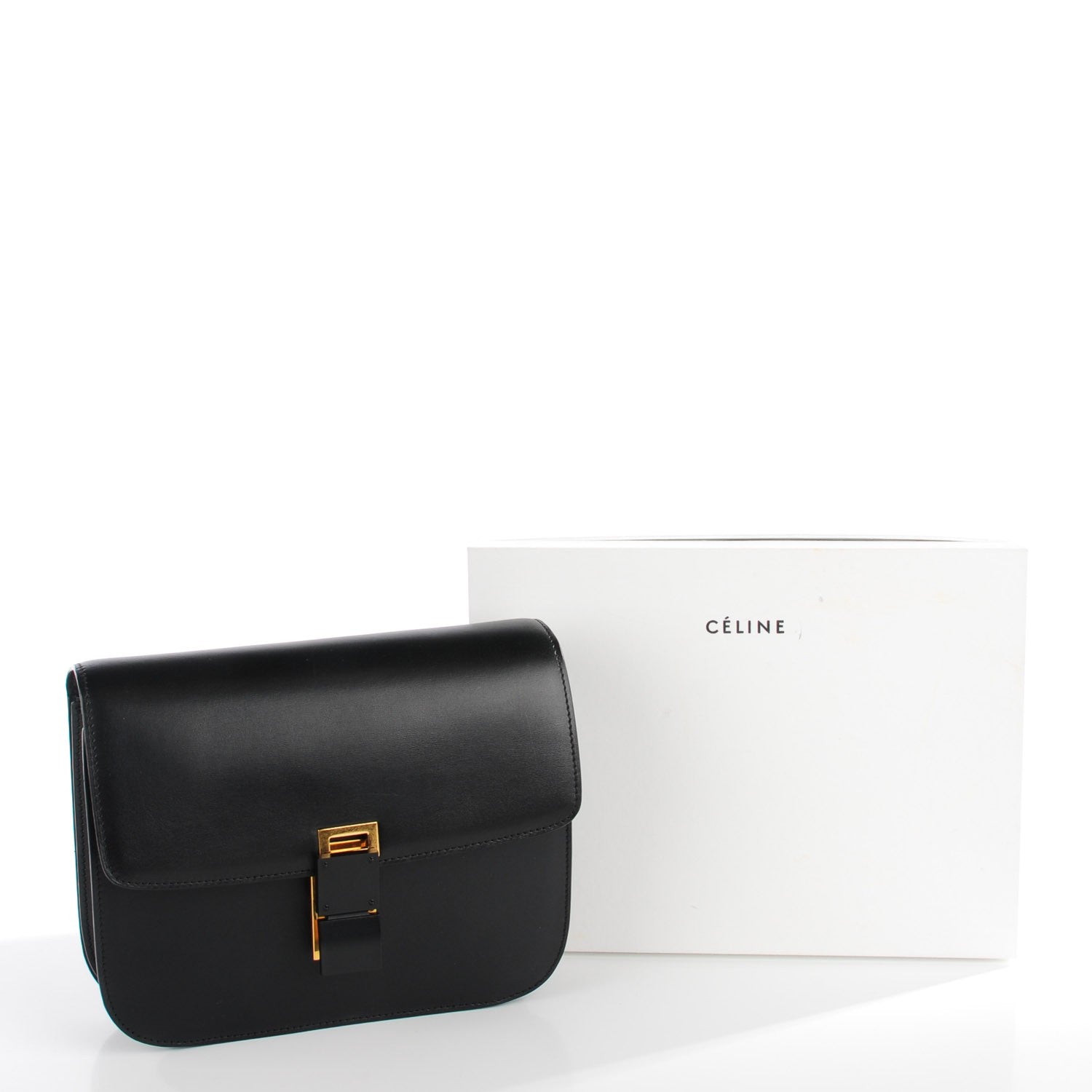 Celine Box Calfskin Medium Classic Box Flap Bag Black 5 of 9