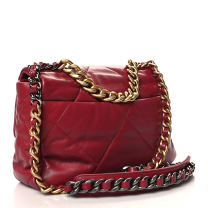 Chanel Goatskin Quilted Medium Chanel 19 Flap Red 2 of 12