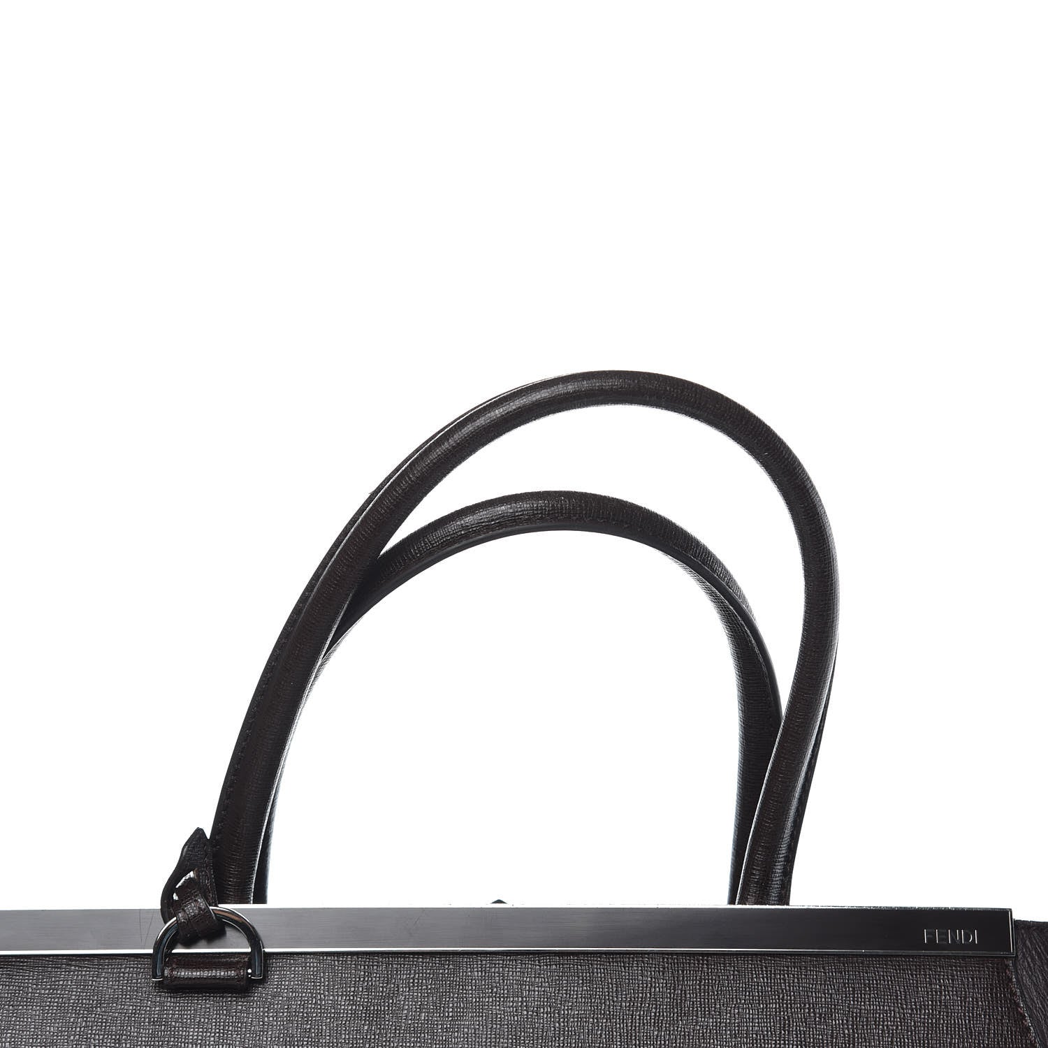 Fendi Vitello Elite Regular 2Jours Tote Caffe Noir 14 of 14