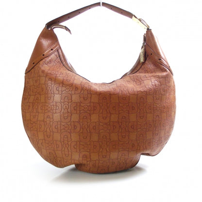 Gucci GGUCCI Calfskin Horsebit Embossed Glam Hobo Tan 1 of 11