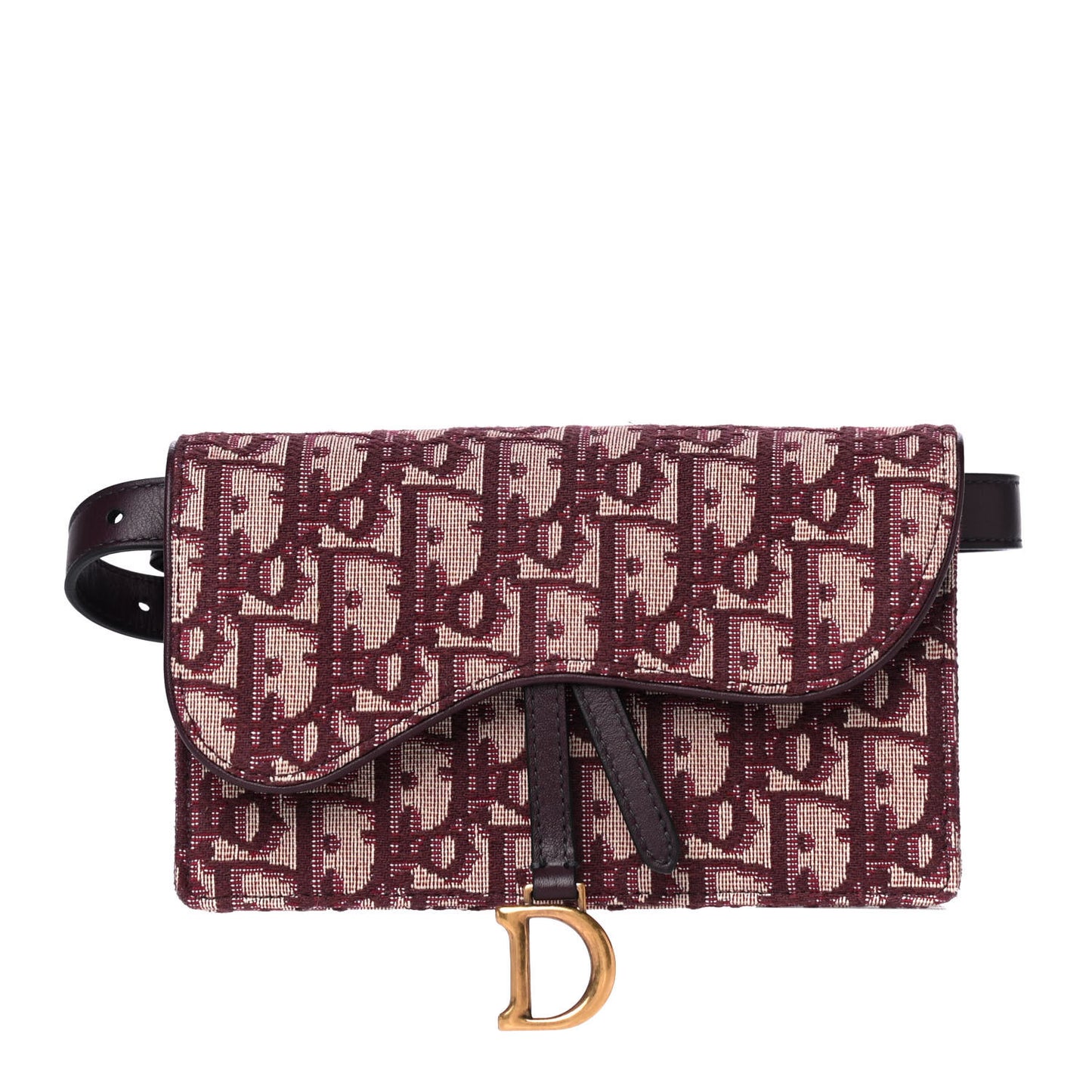Oblique Saddle Belt Bag Bordeaux