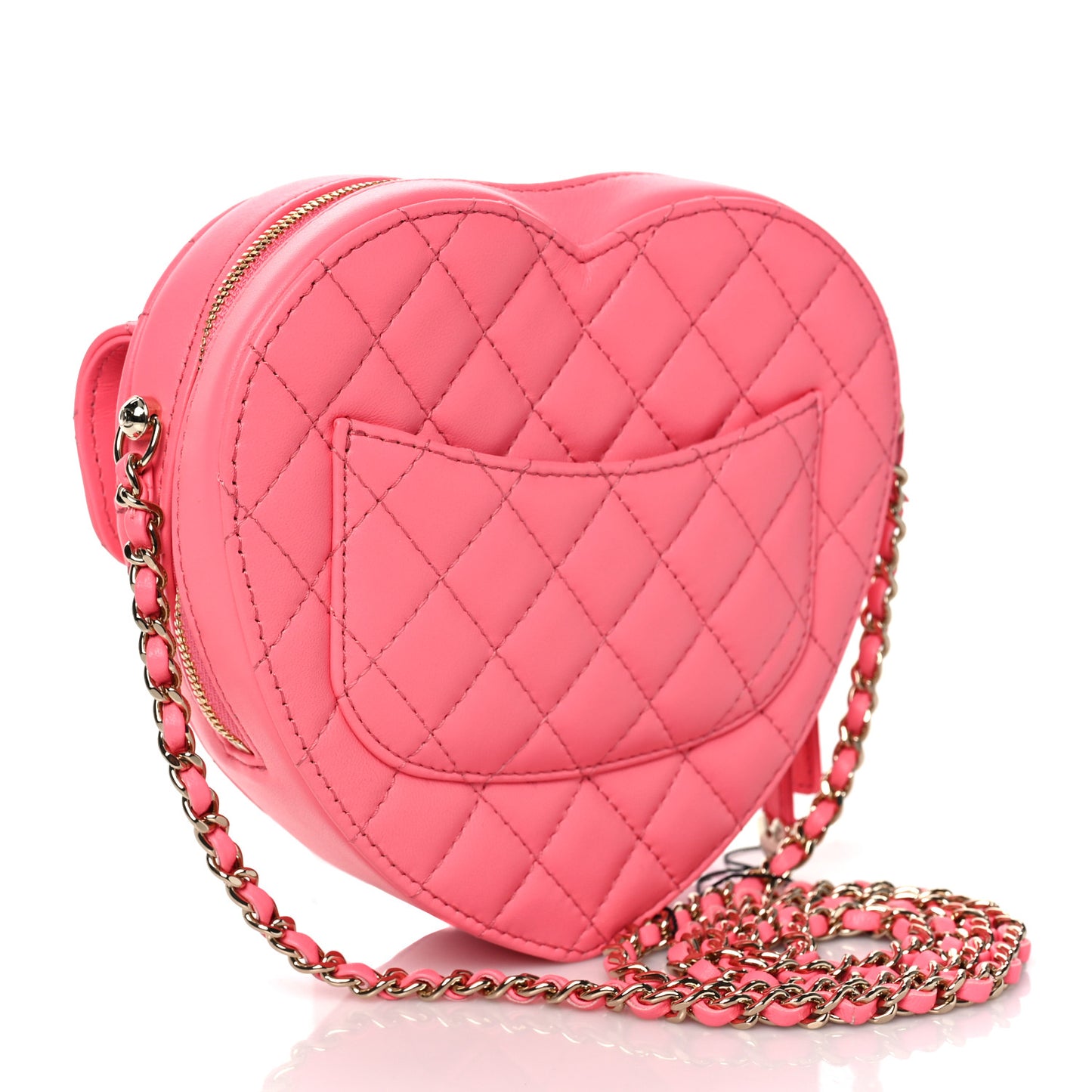 Lambskin Quilted CC In Love Heart Bag Pink