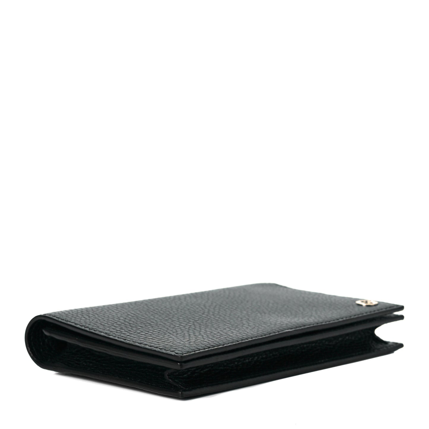 Dollar Calfskin Medium Betty Chain Wallet Black