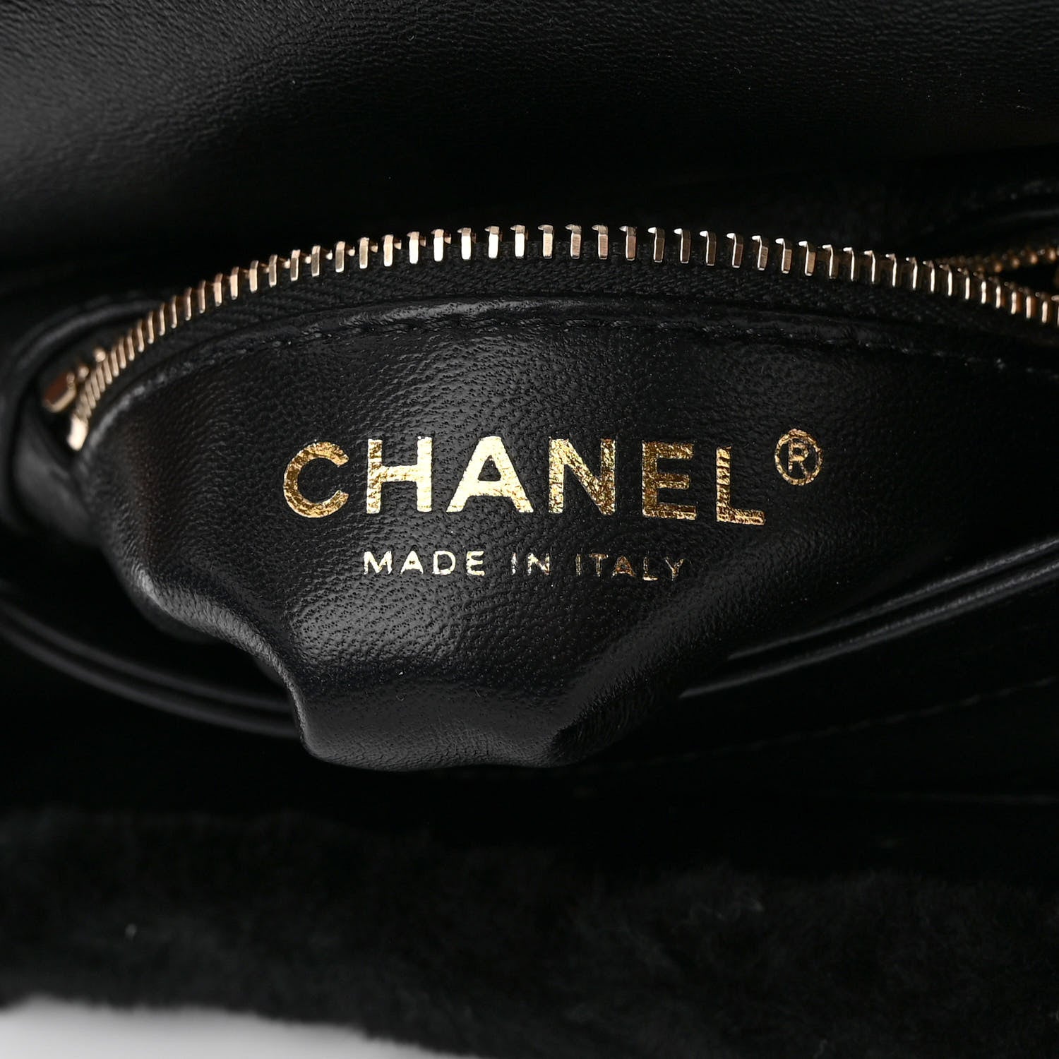 Chanel Shearling Lambskin Quilted Chain Top Handle Flap Black 6 of 11