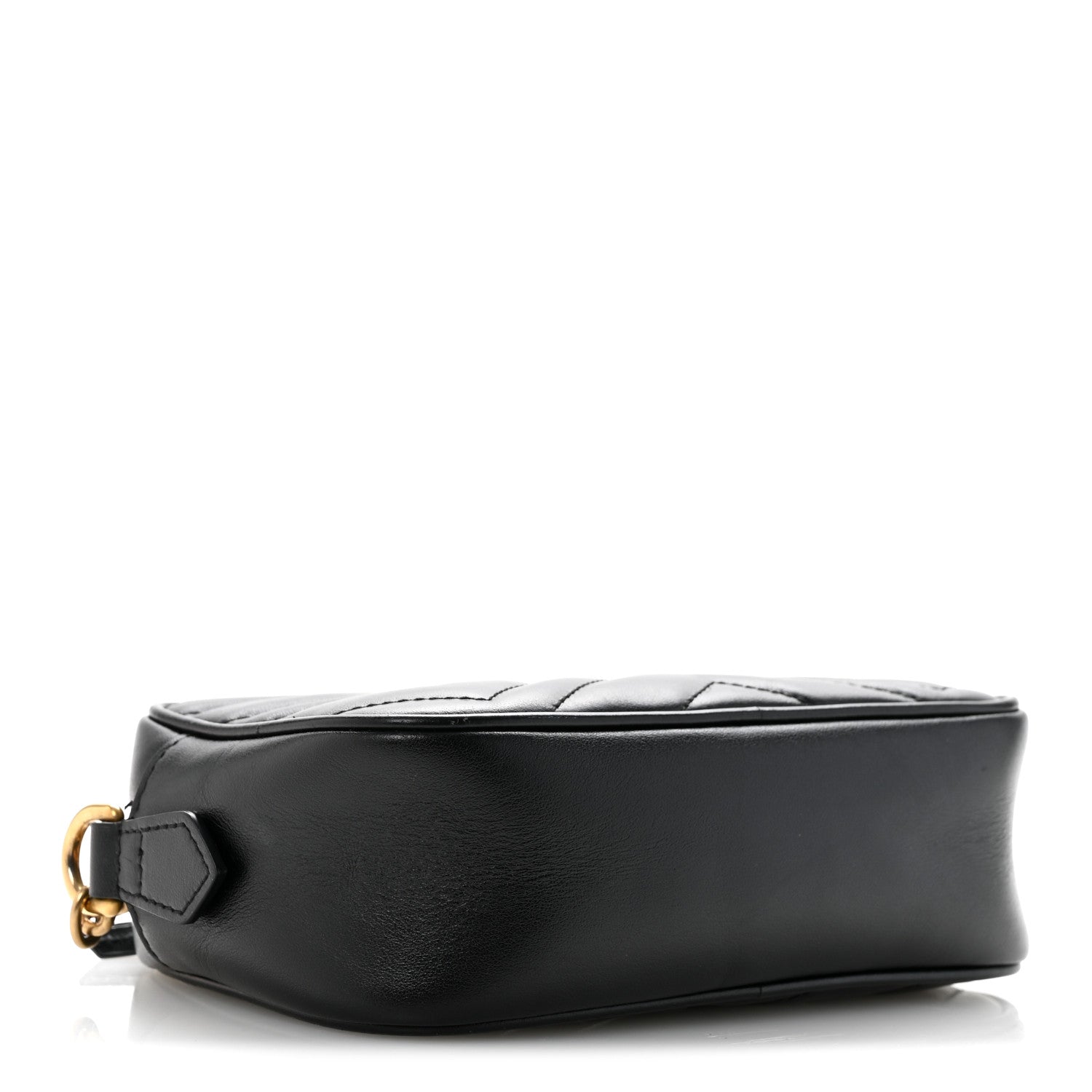 Gucci Calfskin Matelasse Mini GG Marmont Chain Shoulder Bag Black 4 of 14