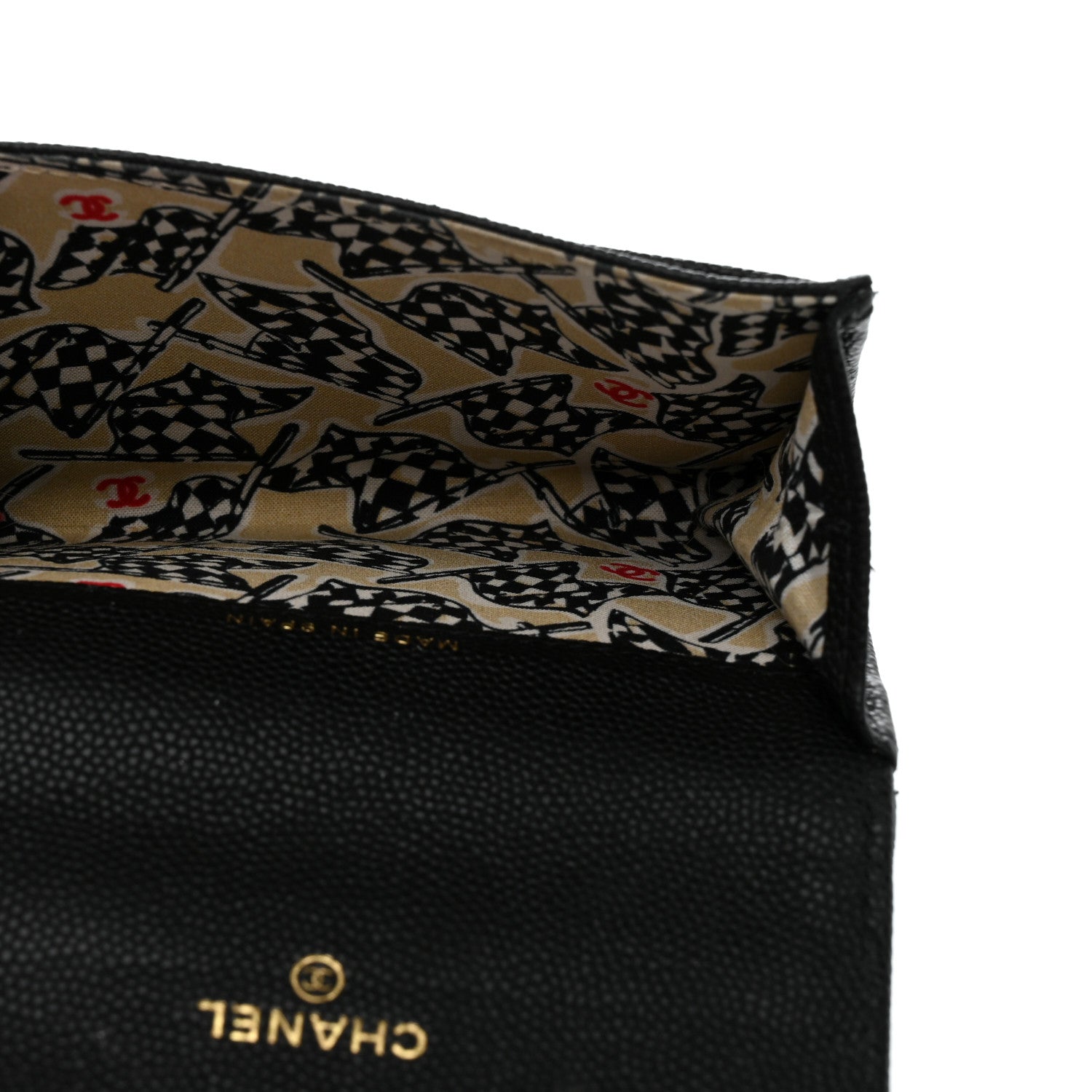 Chanel Caviar Quilted CC Racing Flag Flap Card Holder Black 5 of 8