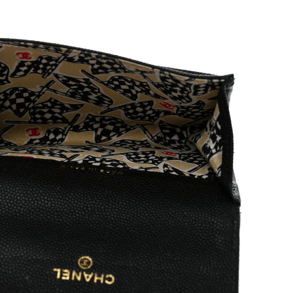 Chanel Caviar Quilted CC Racing Flag Flap Card Holder Black 5 of 8