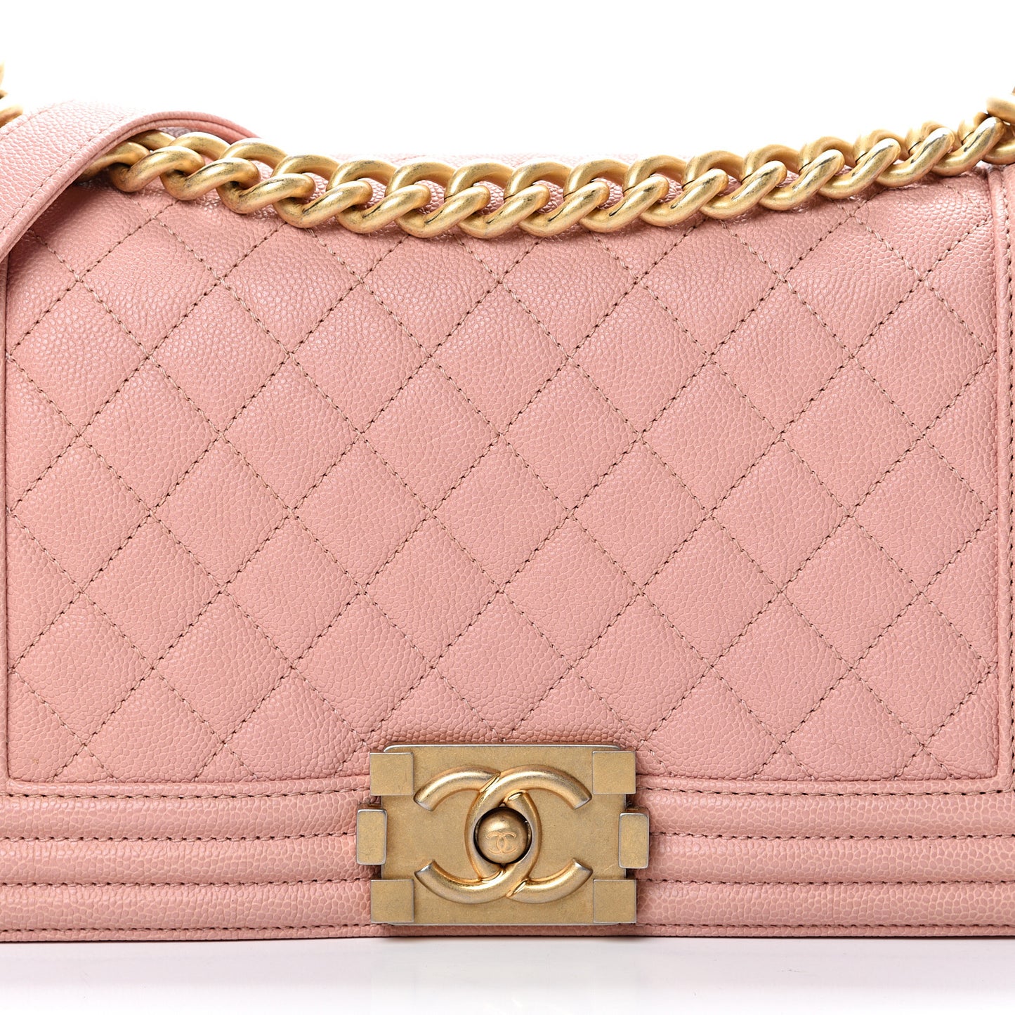 Caviar Quilted Medium Boy Flap Pink