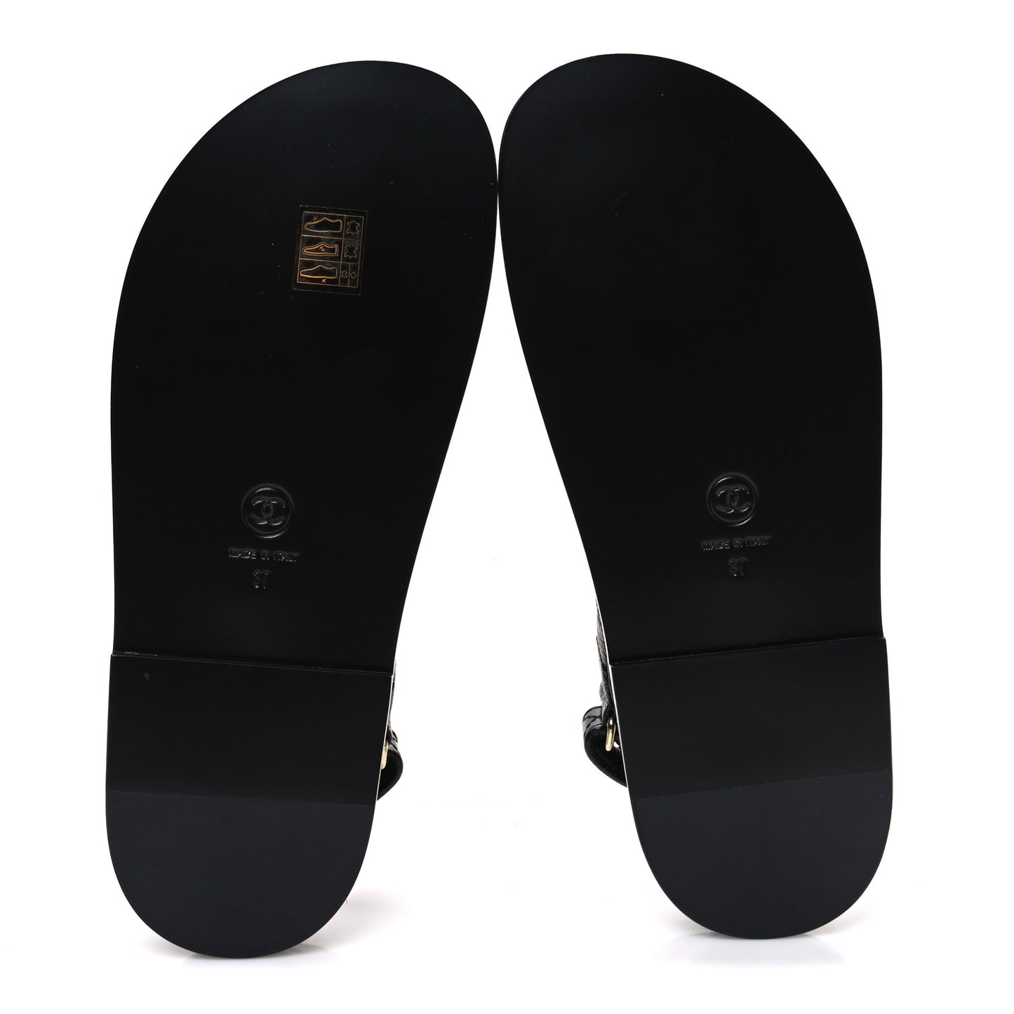 Grained Calfskin Velcro Dad Sandals 37 Black