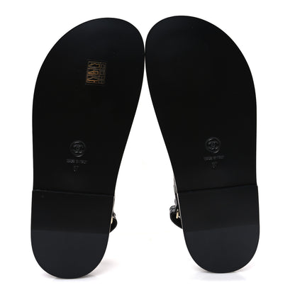 Chanel Grained Calfskin Velcro Dad Sandals 37 Black 7 of 11