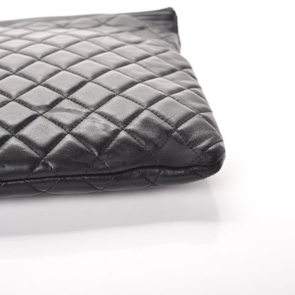 Chanel Lambskin Quilted Large Boy Cosmetic Case Black 9 of 9