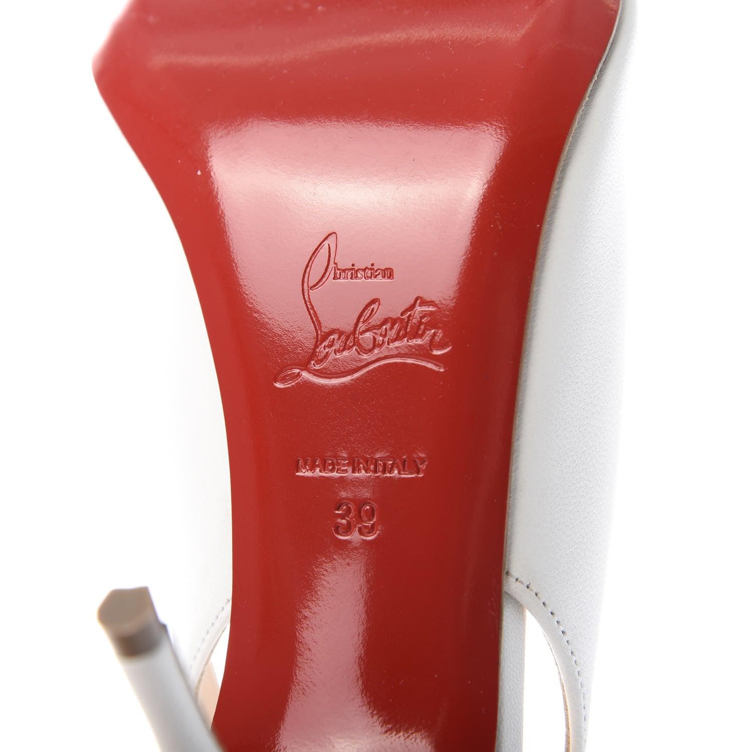 Christian Louboutin Nappa Clare Sling 80 Pumps 39 White 7 of 9