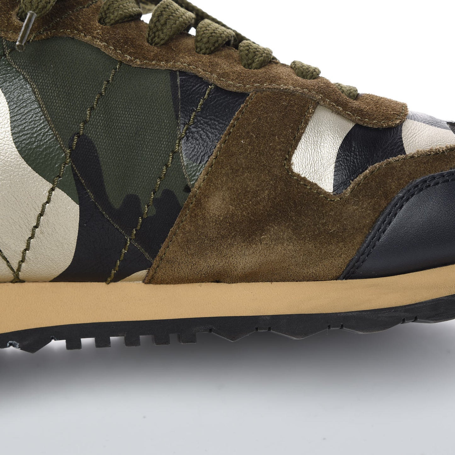 Nappa Suede Camouflage Mens Rockrunner Sneakers 44 Military Green