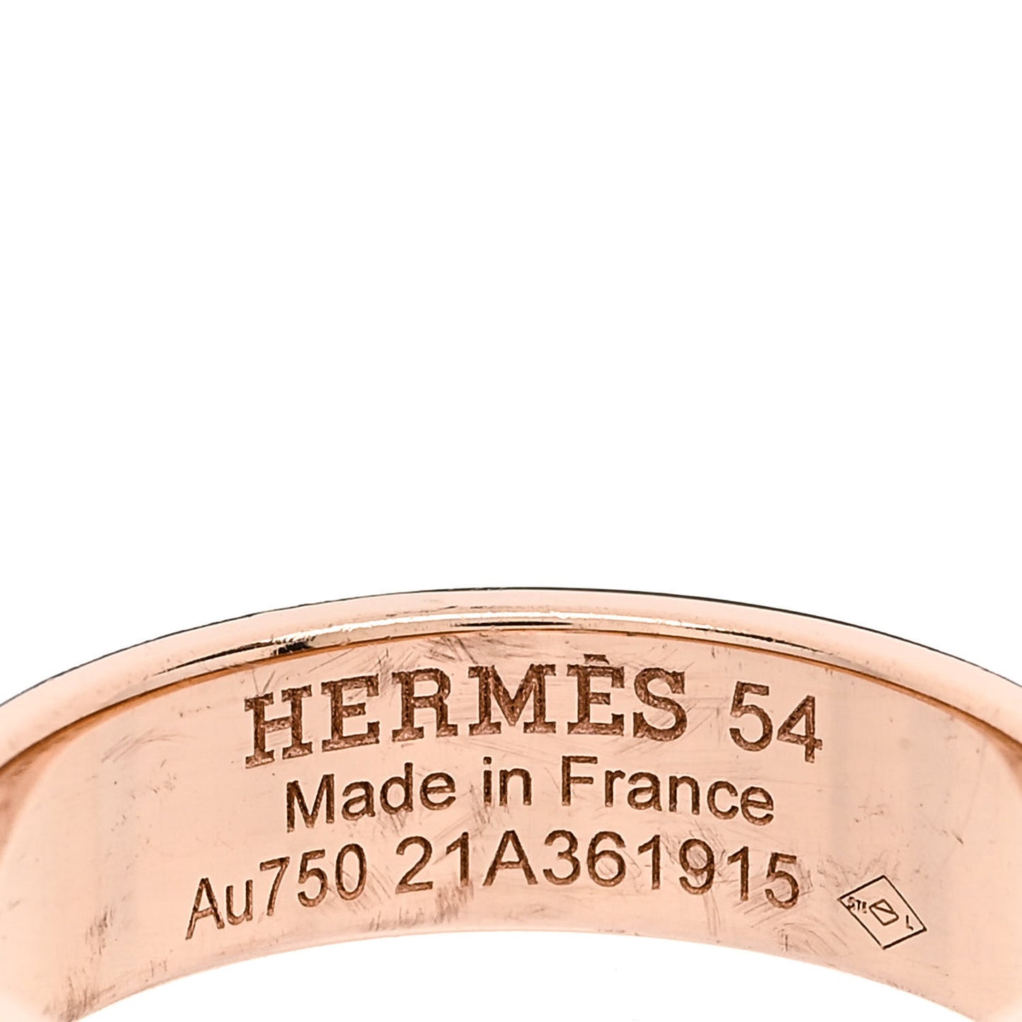 18K Rose Gold Diamond PM H D'Ancre Ring 54 6.75