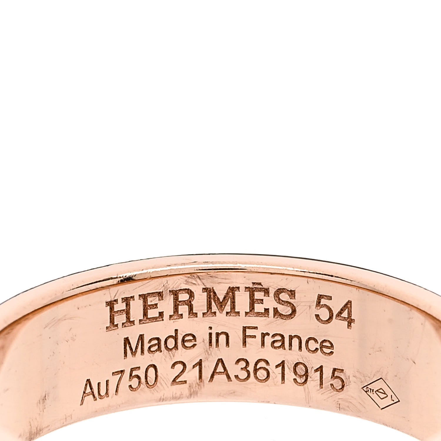 Hermes 18K Rose Gold Diamond PM H D'Ancre Ring 54 6.75 4 of 4