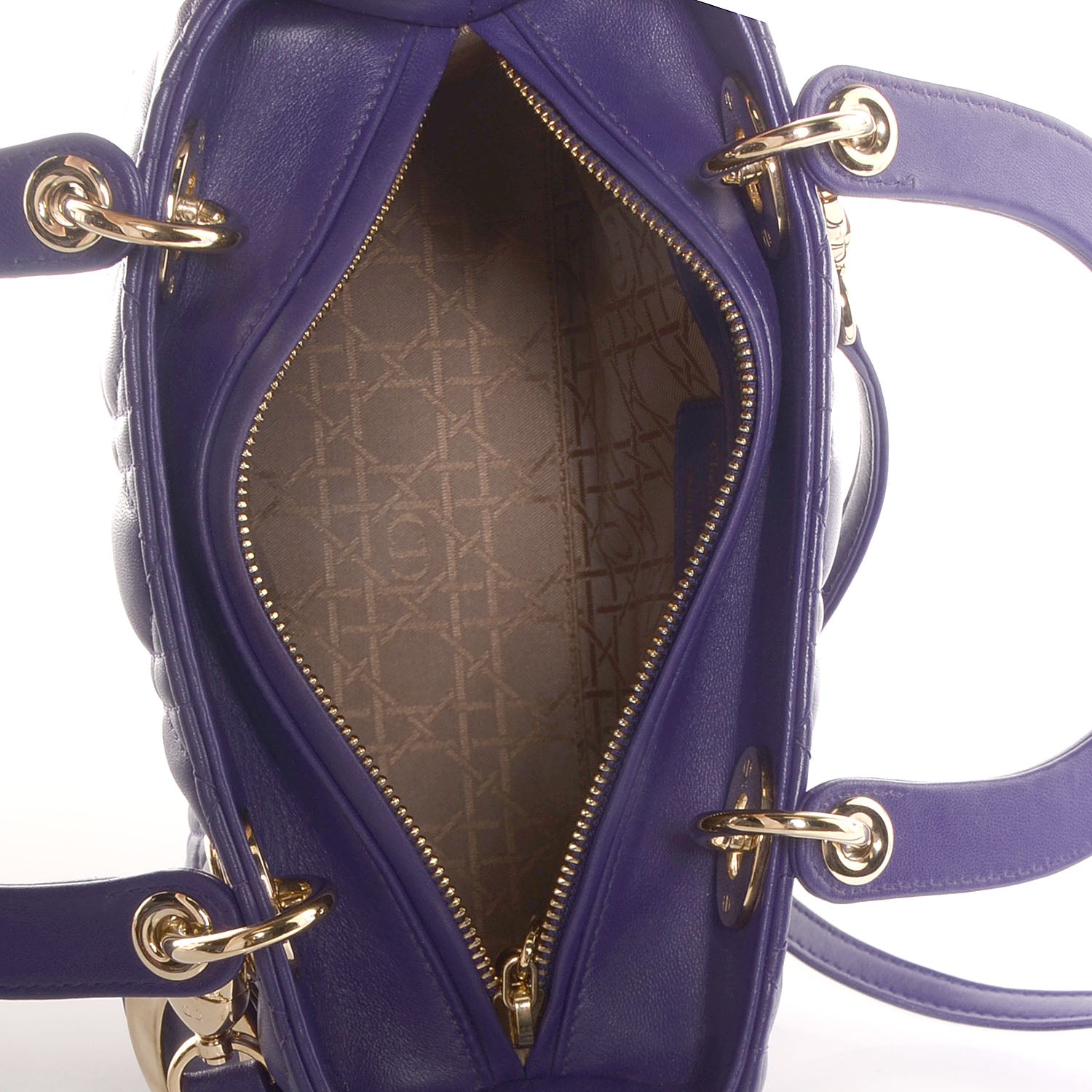 Christian Dior Lambskin Cannage Medium Lady Dior Purple 7 of 8