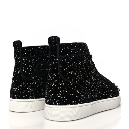 Christian Louboutin Velvet Lou Spikes Orlato Sneakers 42 Black Silver 4 of 9