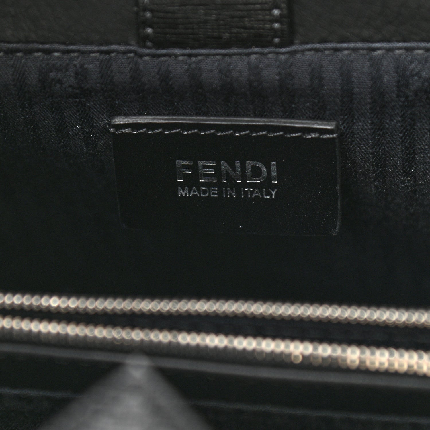 Fendi Vitello Elite Calfskin Colorblock Petite 2Jours Tote Black Multicolor White Argento 6 of 9