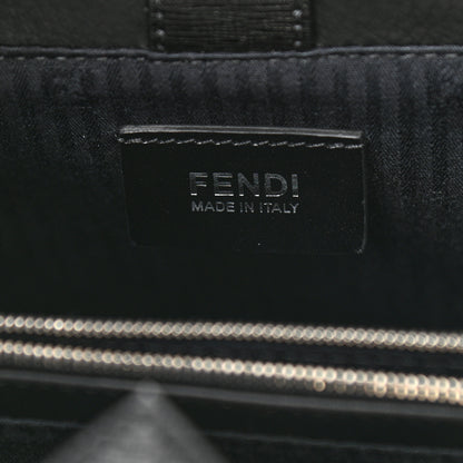 Fendi Vitello Elite Calfskin Colorblock Petite 2Jours Tote Black Multicolor White Argento 6 of 9