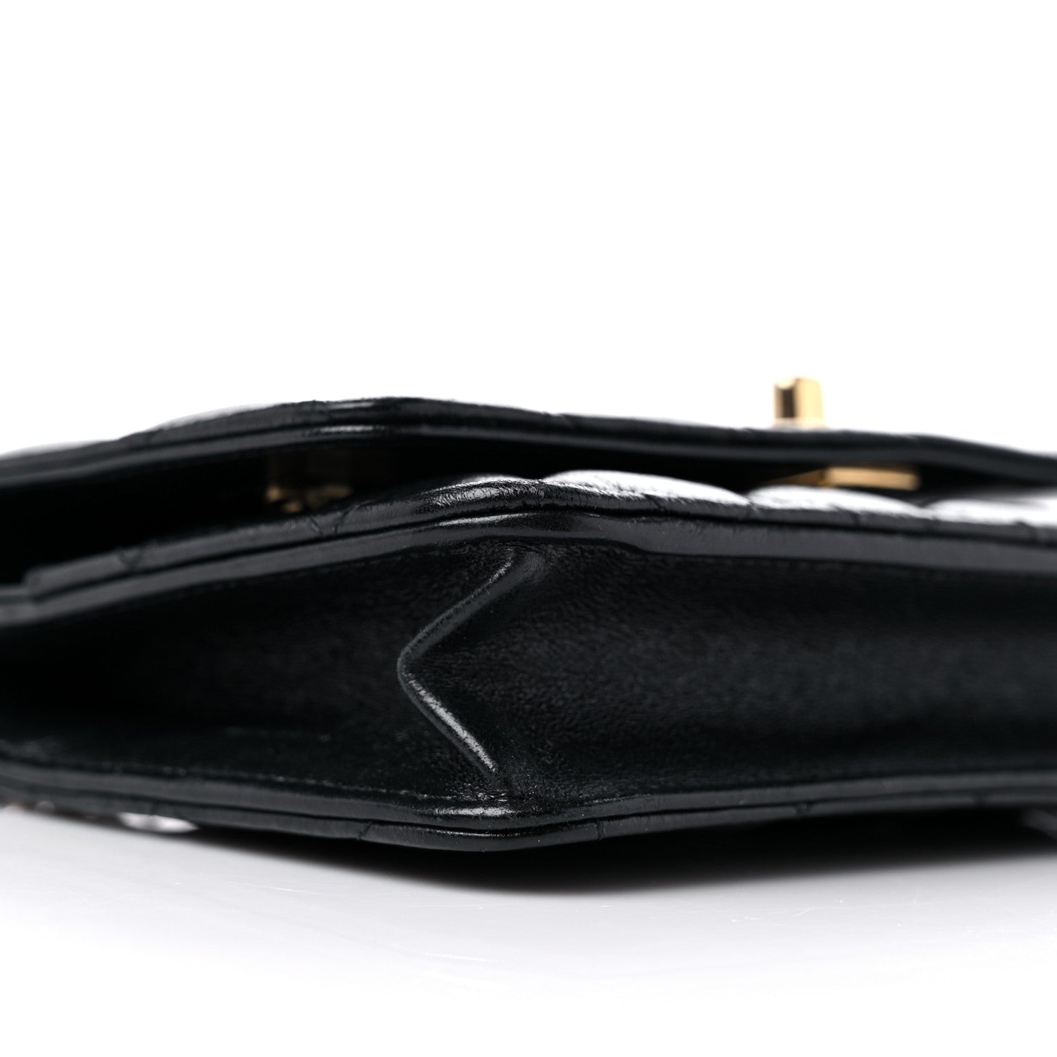Chanel Shiny Lambskin Quilted Dynasty Wallet On Chain WOC Black 9 of 15