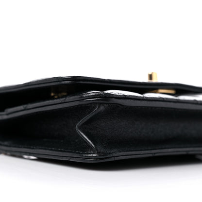 Chanel Shiny Lambskin Quilted Dynasty Wallet On Chain WOC Black 9 of 15
