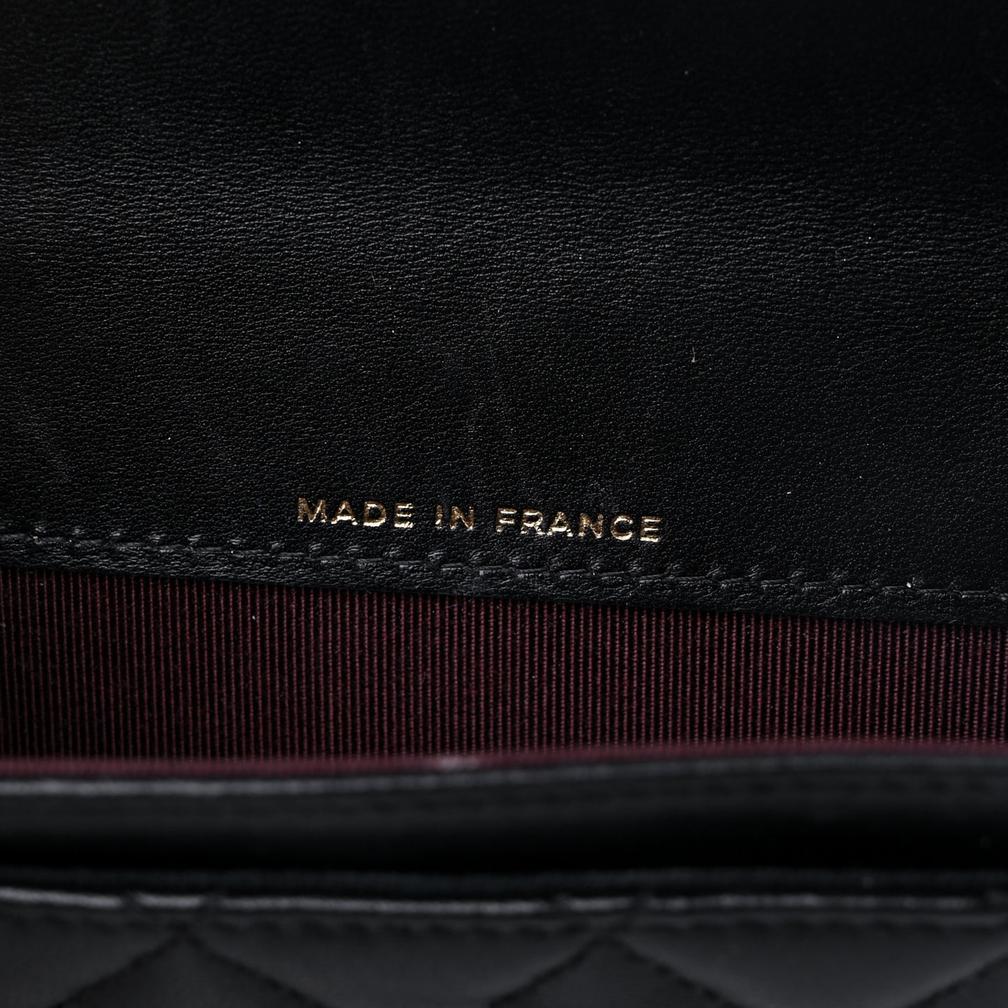 Lambskin Quilted Flap Card Holder Wallet Black