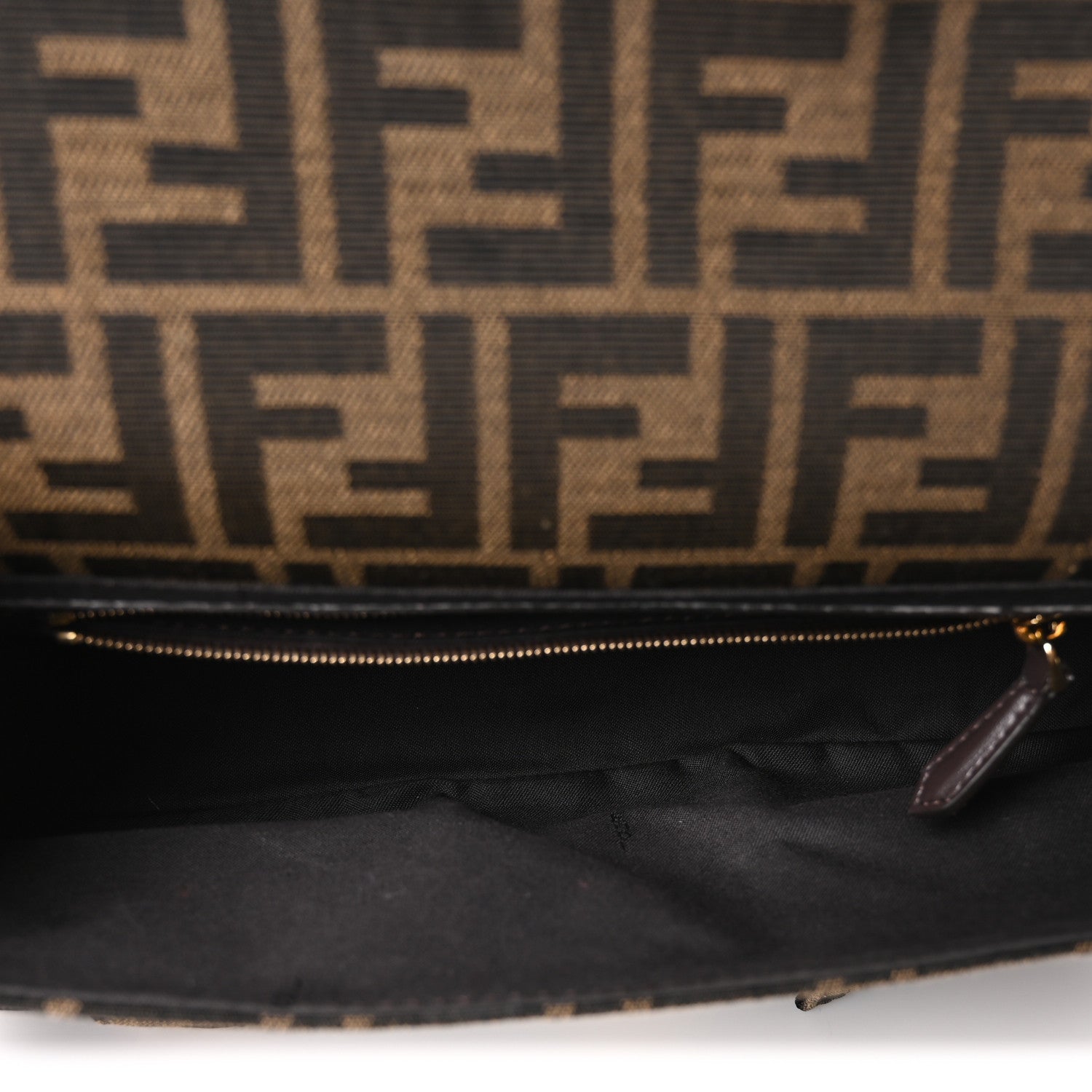 Fendi Fabric Jacquard FF 1974 Multipocket Baguette Tobacco Moro 5 of 9