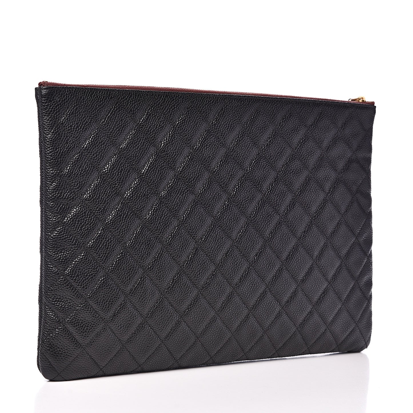 Caviar Quilted Large Cosmetic Case Black