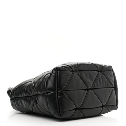 Prada Nappa Re-Nylon Triangle Quilted Patchwork System Tote Black 4 of 10