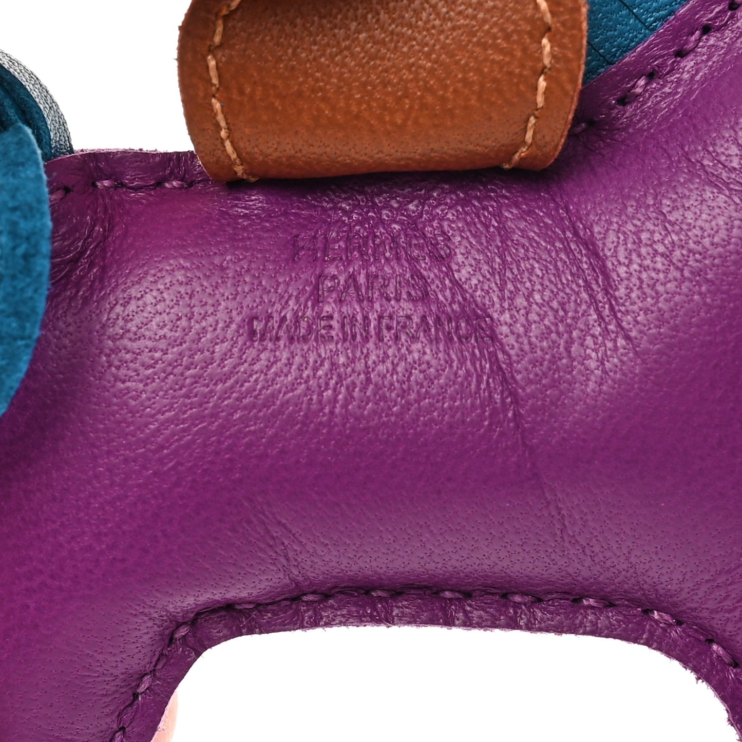 Milo Lambskin Grigri Rodeo Horse Bag Charm PM Anemone Bleu Izmir Fauve