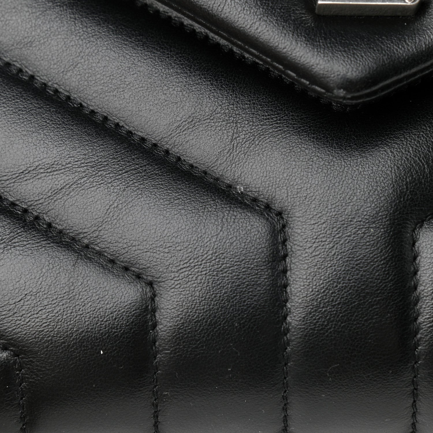 Saint Laurent Calfskin Y Quilted Monogram Small Loulou Chain Satchel Black 10 of 10