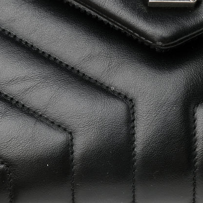 Saint Laurent Calfskin Y Quilted Monogram Small Loulou Chain Satchel Black 10 of 10