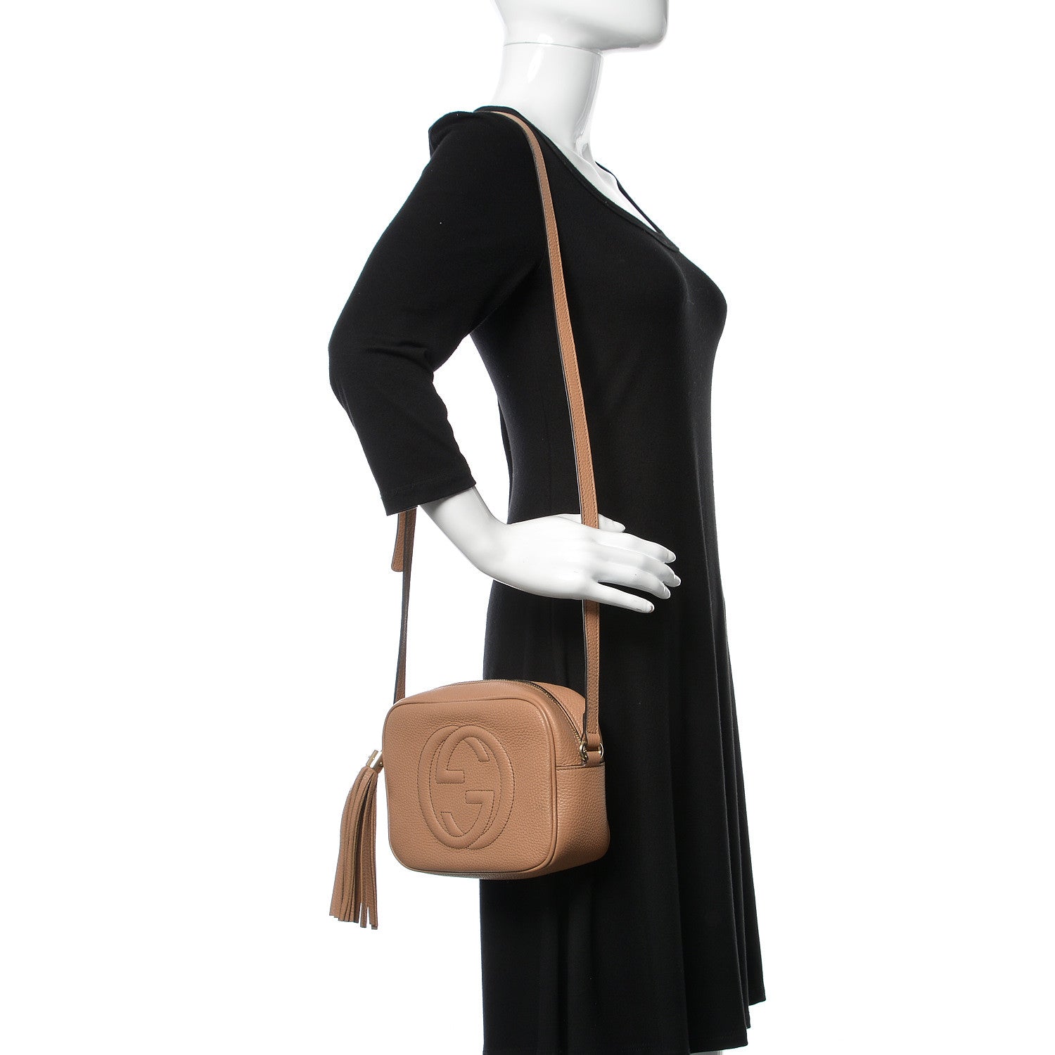 Gucci Pebbled Calfskin Small Soho Disco Bag Camelia 2 of 19