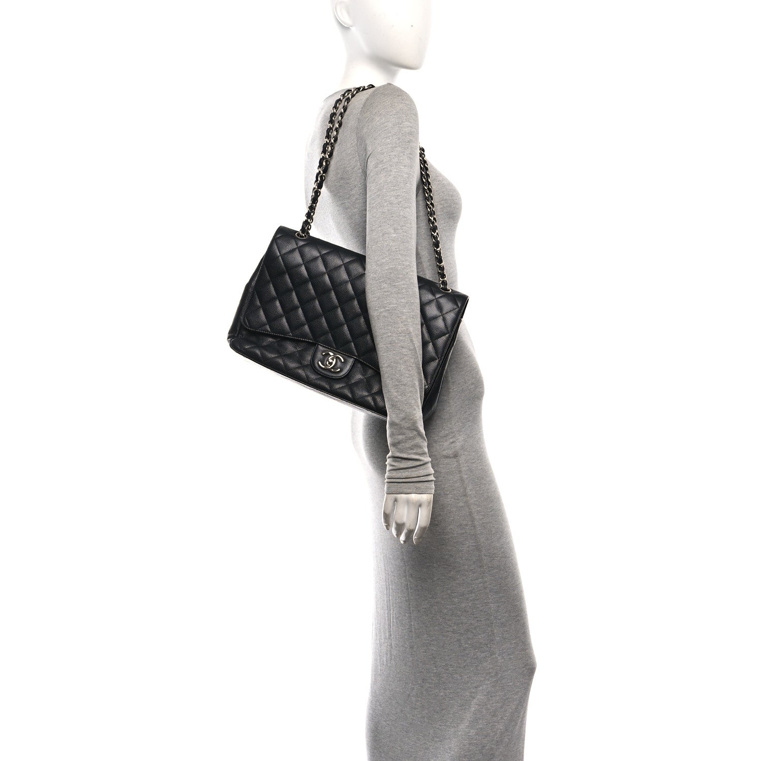 Chanel Caviar Quilted Maxi Double Flap Black 2 of 11
