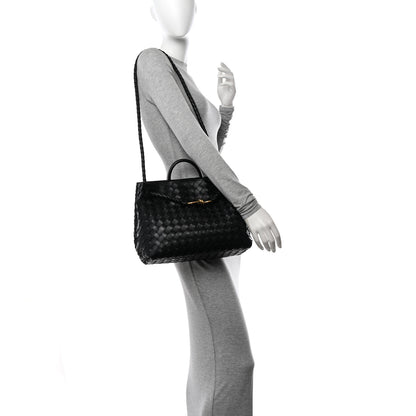 Bottega Veneta Nappa Intrecciato Medium Andiamo Shoulder Bag Black 2 of 9