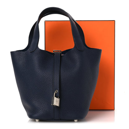 Hermes Taurillon Clemence Picotin Lock 18 PM Bleu Nuit 12 of 12