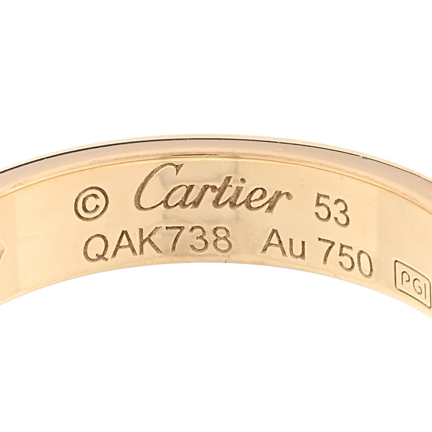 18K Yellow Gold Diamond 4mm LOVE Wedding Band Ring 53 6.5