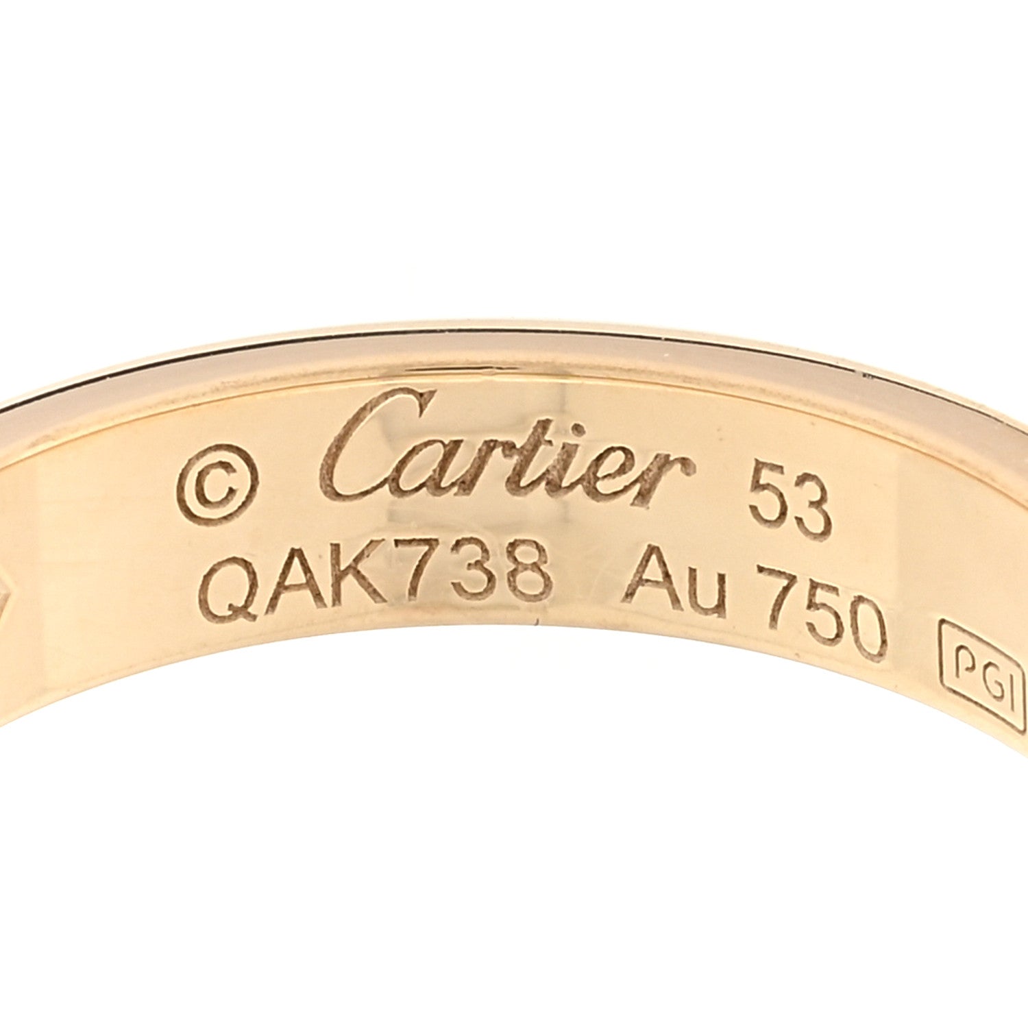 Cartier 18K Yellow Gold Diamond 4mm LOVE Wedding Band Ring 53 6.5 4 of 4