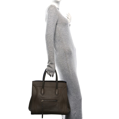 Celine Smooth Calfskin Medium Phantom Luggage Khaki Cobalt Trim 2 of 11