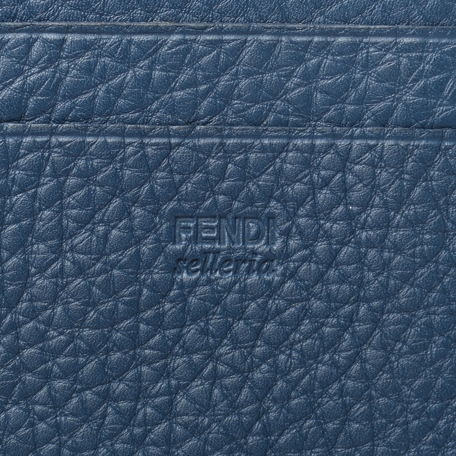 Fendi Cuoio Romano Selleria Mini Peekaboo Clutch Wallet Blue Notte 7 of 12