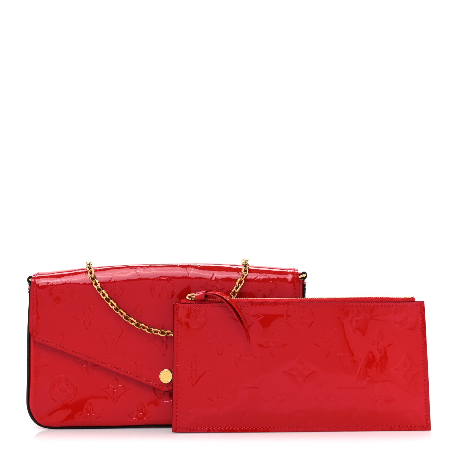 Louis Vuitton LOUIS VUITTON Vernis Felicie Pochette Chain Wallet Cherry 1 of 13