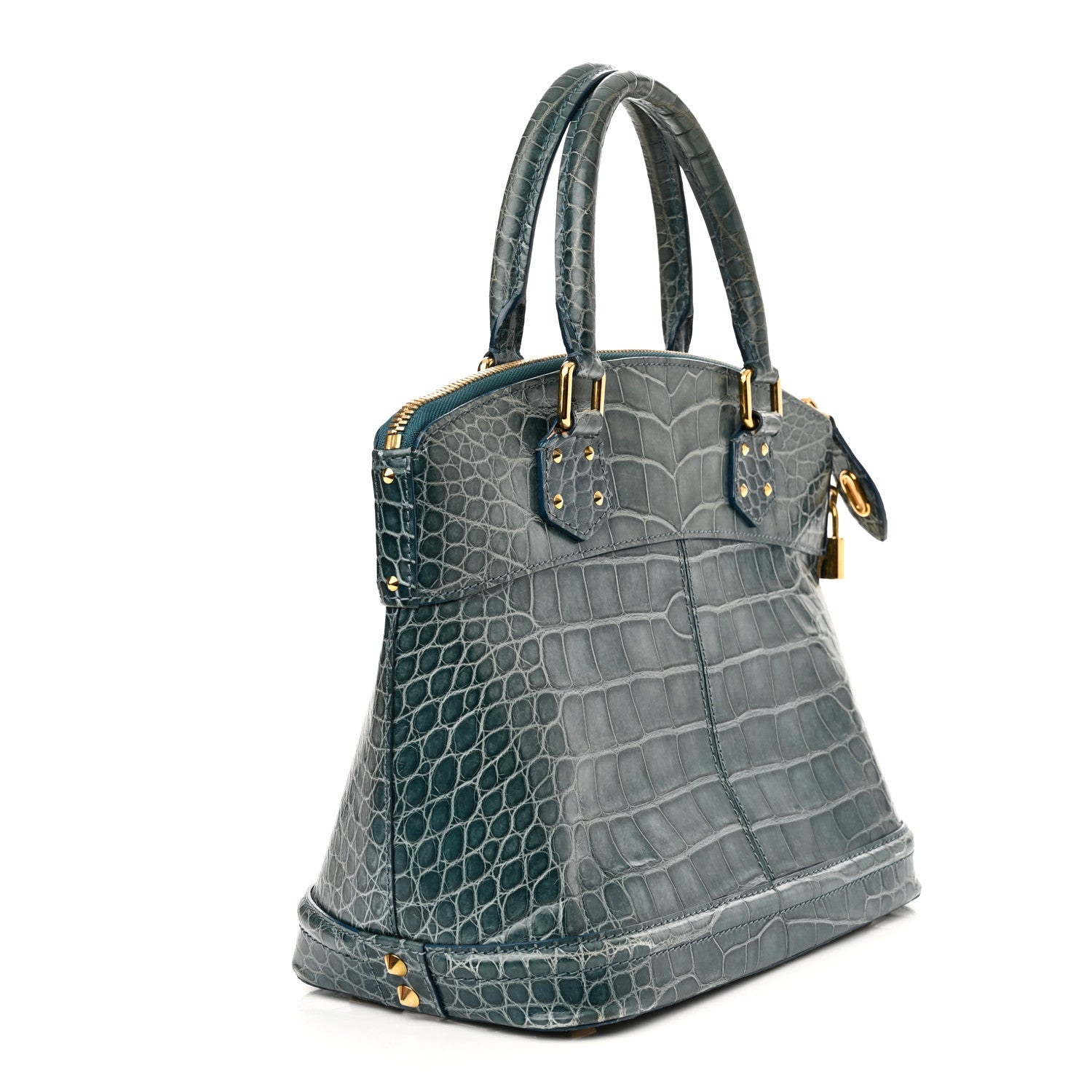 Louis Vuitton Crocodile Lockit PM Blue 3 of 11