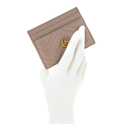Gucci Calfskin Matelasse GG Marmont Card Holder Porcelain Rose 2 of 9