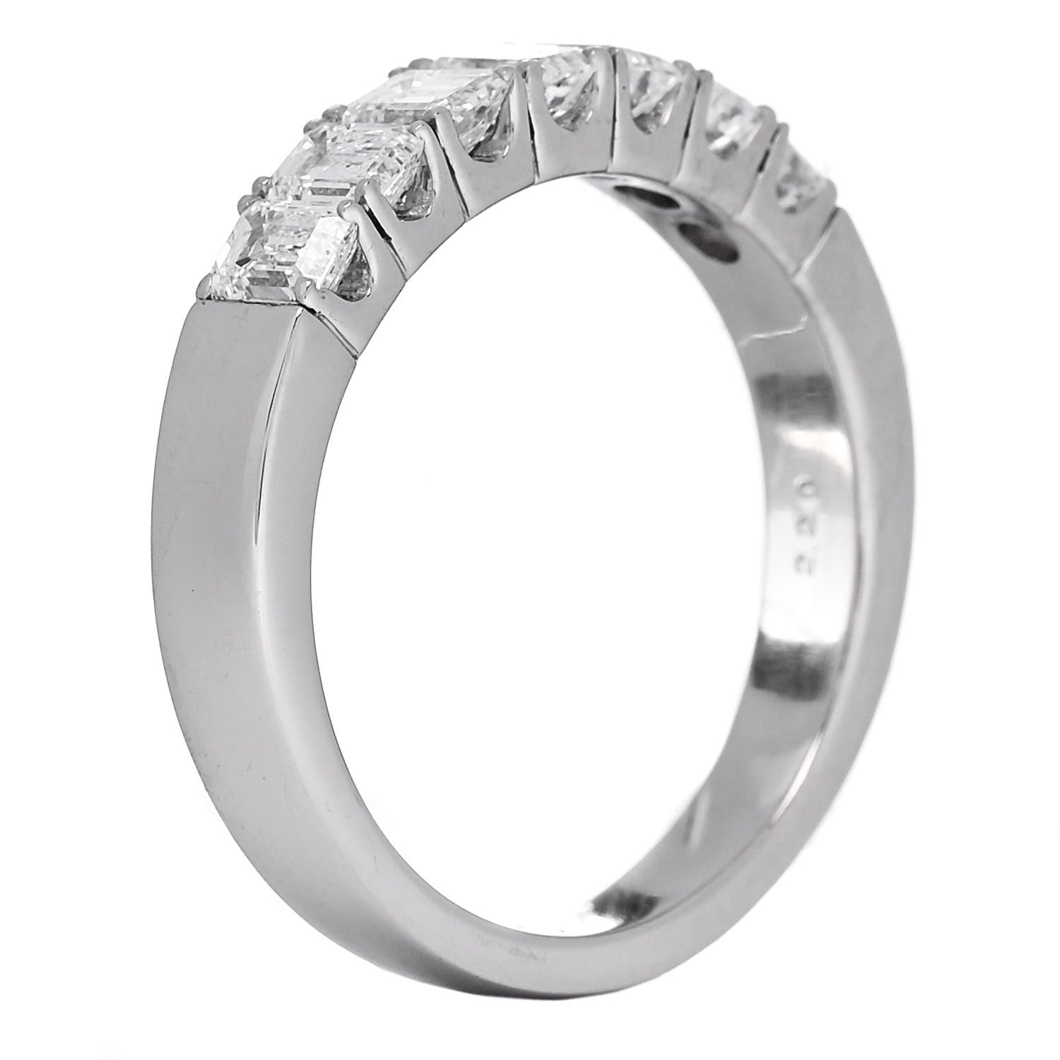 Parker & West by FASHIONPHILE Platinum Diamond 2.20ctw Emerald Cut Half Eternity Band Ring  66 11.5 6 of 10