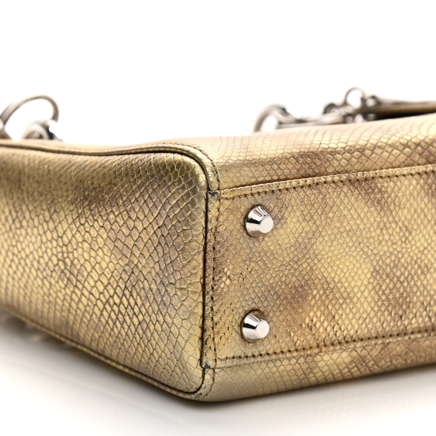Christian Dior Metallic Lizard Mini Lady Dior Gold 9 of 11